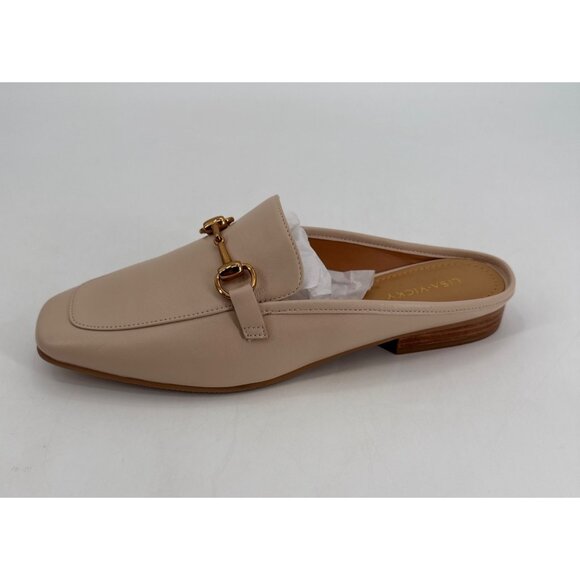 Lisa Vicky Slip OnMule  Loafers Nude Leather Square Toe Size 9 Womens - Picture 10 of 11